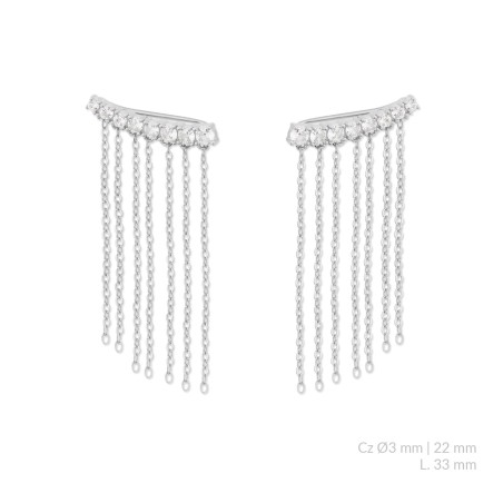 Silver earrings with cubic zirconium