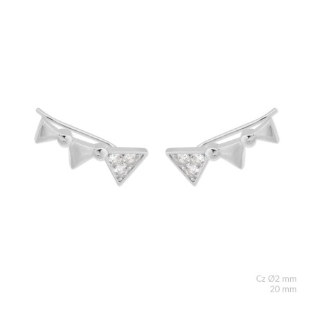 Silver earrings with cubic zirconium
