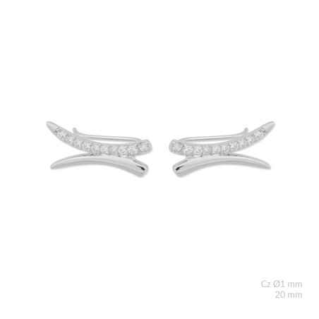 Boucles d'oreilles en Argent avec oxyde de zirconium