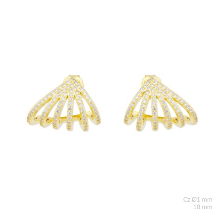 Brincos de Prata Esterlina com zircônia