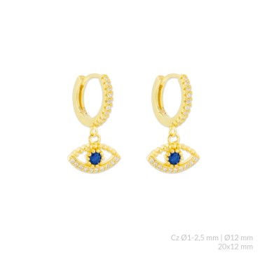 Brincos de Prata Esterlina com zircônia