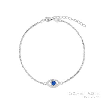 Silver bracelet with cubic...