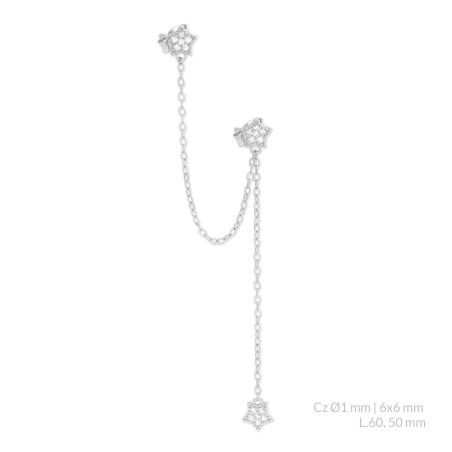 Brincos de Prata Esterlina com zircônia