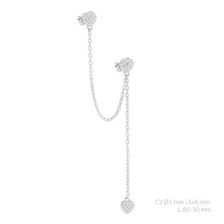 Pendientes de Plata de Ley con circonitas