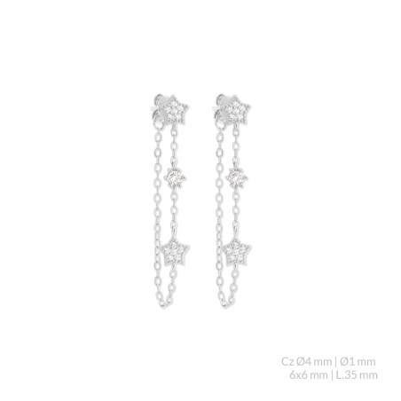 Boucles d'oreilles en Argent avec oxyde de zirconium