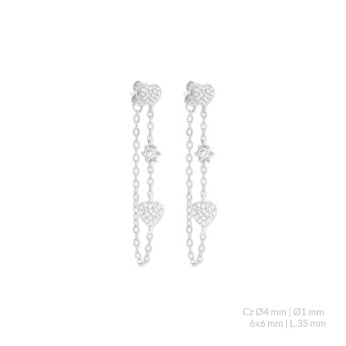 Brincos de Prata Esterlina com zircônia