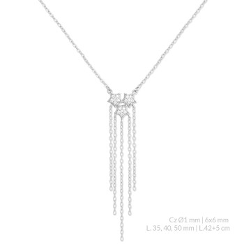 Silver necklace with cubic...
