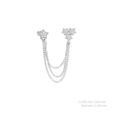 Boucles d'oreilles en Argent avec oxyde de zirconium