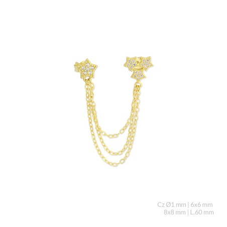 Brincos de Prata Esterlina com zircônia