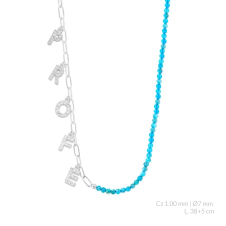 Silver necklace with cubic zirconium