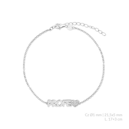 Silver bracelet with cubic zirconium