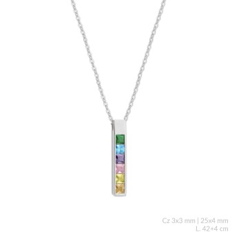 Silver necklace with cubic...