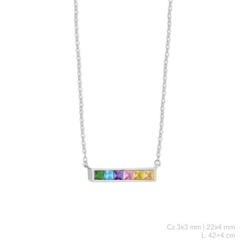 Silver necklace with cubic...