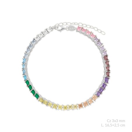 Silver bracelet with cubic zirconium