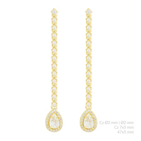 Pendientes de Plata de Ley con circonitas