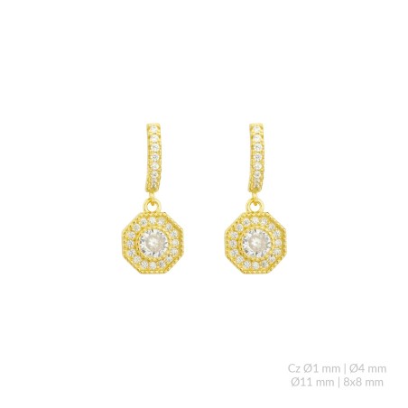 Boucles d'oreilles en Argent avec oxyde de zirconium