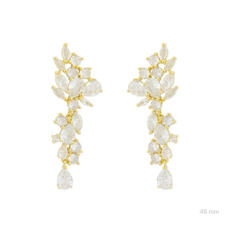 Brincos de Prata Esterlina com zircônia