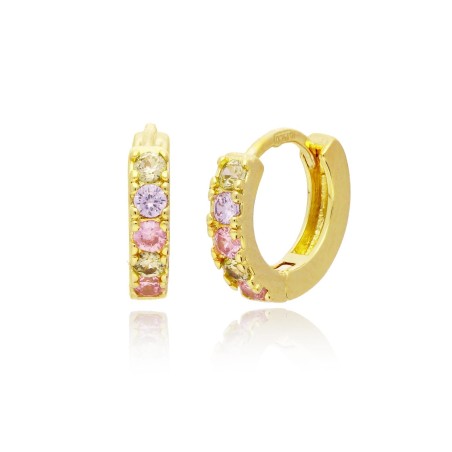 Pendientes Dorado Aro Circ Color