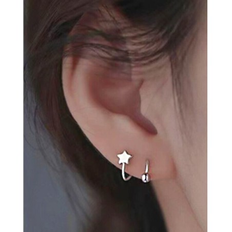 Pendientes Piercing Dorado Espiral Luna