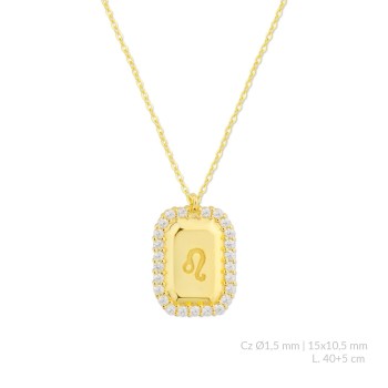 Silver necklace with cubic...