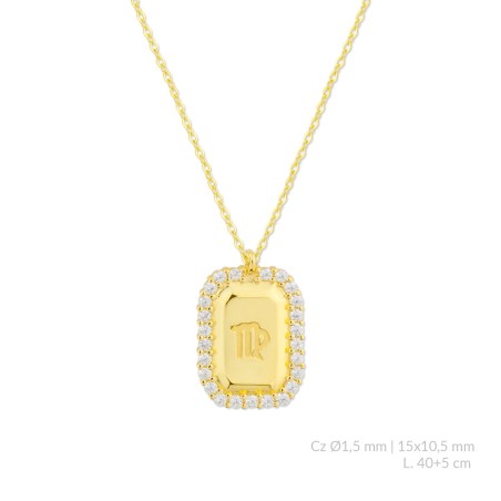 Silver necklace with cubic zirconium | Virgo
