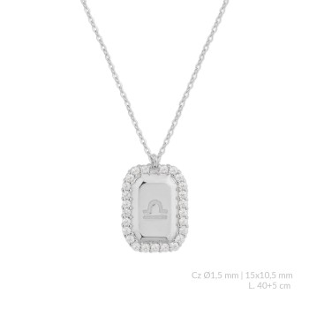 Silver necklace with cubic...
