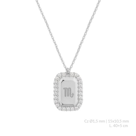 Silver necklace with cubic zirconium | Scorpio