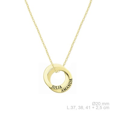 Gargantilla Doble Aro Entrelazado PERSONALIZADO