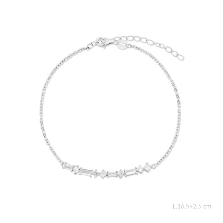 Silver bracelet with cubic zirconium