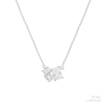 Silver necklace with cubic...