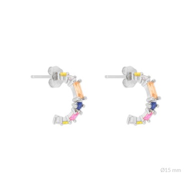 Silver earrings with cubic zirconium