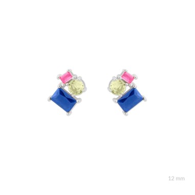 Silver earrings with cubic zirconium