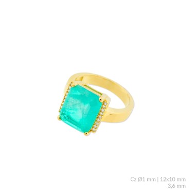 Anel de Prata Esterlina com zircônia