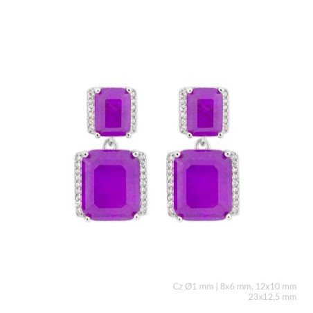 Silver earrings with cubic zirconium