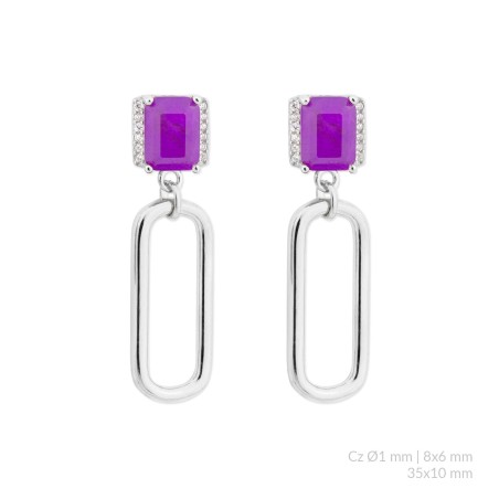 Pendientes de Plata de Ley con circonitas