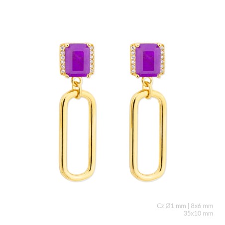 Boucles d'oreilles en Argent avec oxyde de zirconium