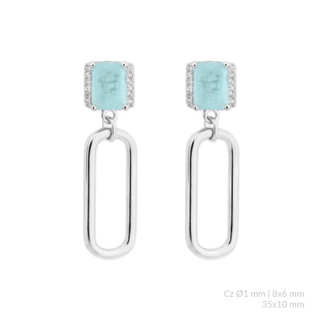 Silver earrings with cubic zirconium