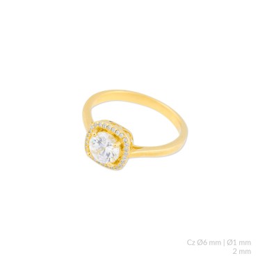 Anillo de Plata de Ley con circonitas