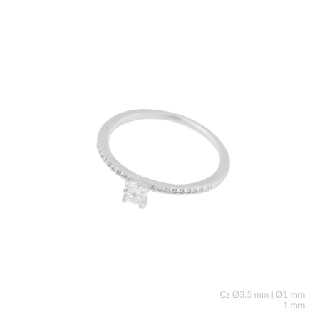Silver ring with cubic zirconium