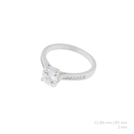 Silver ring with cubic zirconium