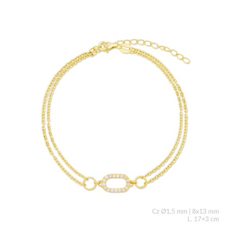 Silver bracelet with cubic zirconium