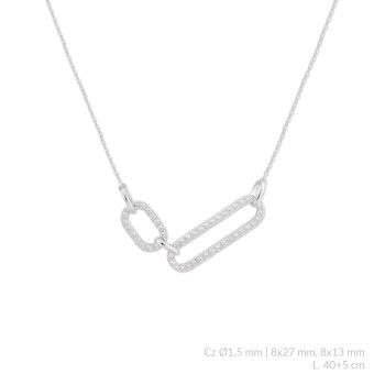 Silver necklace with cubic...