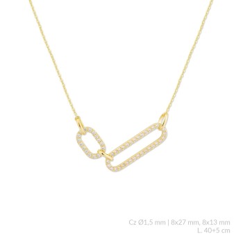 Silver necklace with cubic...