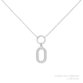 Silver necklace with cubic...