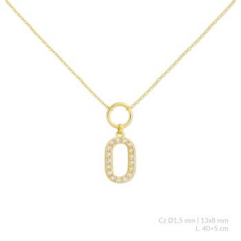 Silver necklace with cubic...