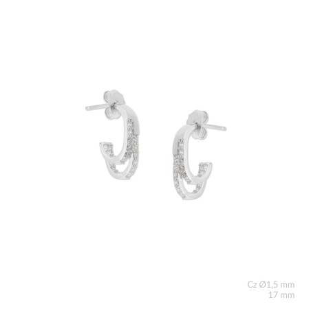 Silver earrings with cubic zirconium