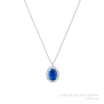 Silver necklace with cubic...