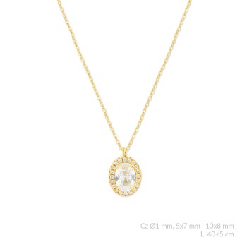 Silver necklace with cubic...