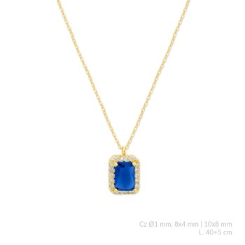 Silver necklace with cubic...