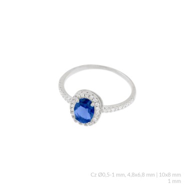 Silver ring with cubic zirconium